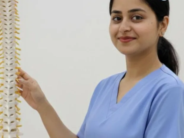 Dr. Chahak Singhal explaining spinal anatomy